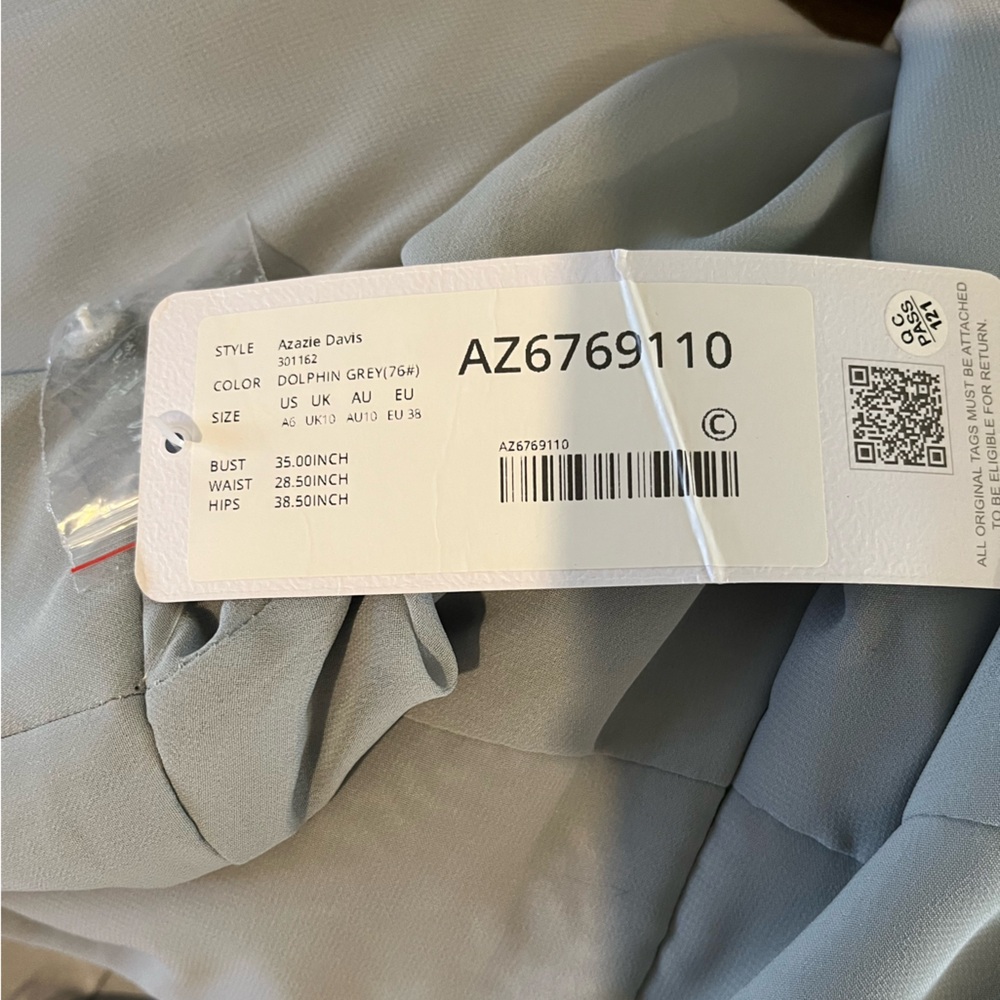 Azazie Davis Dolphin Grey Maxi Dress - Picture 5 of 8